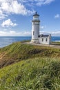 North head lighthouse on a hill. Royalty Free Stock Photo