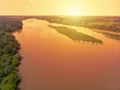 Vistula river near Kepa Kielpinska village, aerial view