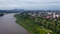 Vistula River and Praga Poludnie district of Warsaw, Poland