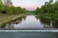 Vistula river in Ustron at dusk Royalty Free Stock Photo