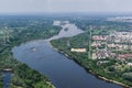 Vistula river in Warsaw - aerial view