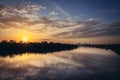 Vistula river in Warsaw city, Poland Royalty Free Stock Photo