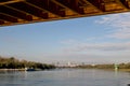 Vistula river and Warsaw panorama.