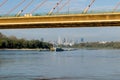 Vistula river and Warsaw panorama.