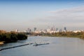 Vistula river and Warsaw panorama.