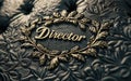 Visual accent: original banner with the text director on the background, expressing a unique style and image, helping to Royalty Free Stock Photo