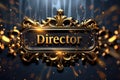 Visual accent: original banner with the text director on the background, expressing a unique style and image, helping to Royalty Free Stock Photo