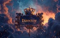 Visual accent: original banner with the text director on the background, expressing a unique style and image, helping to Royalty Free Stock Photo