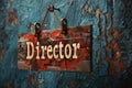 Visual accent: original banner with the text director on the background, expressing a unique style and image, helping to Royalty Free Stock Photo