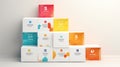 visual 8 box infographic Royalty Free Stock Photo