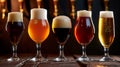Assorted Beer Glasses on Display Royalty Free Stock Photo