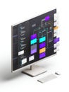 Visual Coding Flowchart Displayed on Smart Screen With Organized Blocks and Clean Workspace Royalty Free Stock Photo
