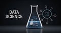 Erlenmeyer flask visually represents complex data processing and analysis within the field of data science. Royalty Free Stock Photo