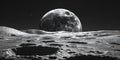 Visual create an ultrarealistic digital art of the surface texture of moon, high resolution Royalty Free Stock Photo