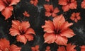 bunch red flowers on black background Royalty Free Stock Photo