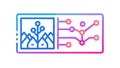 Visual Data Analysis Icon with Mountain Landscape on Monitor, vector design Generative AI Royalty Free Stock Photo