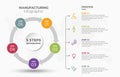 Visual data presentation. Cycle diagram with 5 options. Pie Chart Circle infographic template with 5 steps, options, parts,
