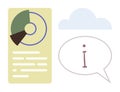 Visual Data Report with Chart, Information Icon, and Cloud Design for Communication Insights Royalty Free Stock Photo