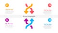 Colorful Arrow Process Infographic with Steps and Intertwined Arrows for Data Presentation Royalty Free Stock Photo