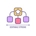 Visual elements hierarchy in web design RGB color icon Royalty Free Stock Photo