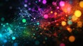 A visual explosion of colorful nodes and connections, symbolizing the rapid spread of digital information