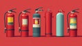 Visual Guide to Understanding Various Fire Extinguisher Types and Their Specific Uses for Safety and Prevention Royalty Free Stock Photo