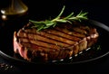 A Visual Guide to Perfectly Grilled Ribeye with Rosemary on a Midnight Black Canvas