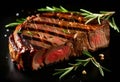 A Visual Guide to Perfectly Grilled Ribeye with Rosemary on a Midnight Black Canvas