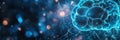 This visual highlights a detailed view of a brain with luminous blue neural pathways, emphasizing its intricate