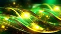 Visual Impact: Background of fast dynamic moving wave lines - Yellow and intense green that catches the eye and arouses wonder.