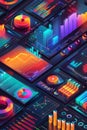 Visual infographic comparing features of productivity software using colorful charts and icons to simplify data.