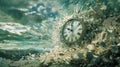 Visual interpretation of chronophobia, showing a distorted sense of time and fear of aging