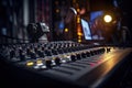 Sound Mixing Console in Studio. AI Generative
