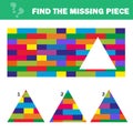 Visual logic puzzle. Find missing piece - Puzzle game for Children. Royalty Free Stock Photo
