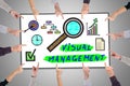 Visual management concept on a whiteboard Royalty Free Stock Photo