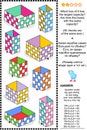 Visual math puzzle or problem, container capacity themed