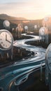 A visual metaphor of time as a series of transparent