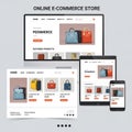 Responsive E-Commerce Store Design Mockup Royalty Free Stock Photo