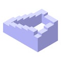 Visual perception stairs icon isometric vector. Illusion memory Royalty Free Stock Photo