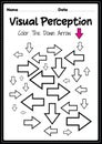 Visual perceptual activities skills of occupation therapy arrow recognition for preschool and kindergarten kids