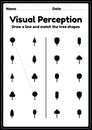 Visual perceptual activity skills shapes worksheet for preschool and kindergarten kids that helps develop eyes and brain