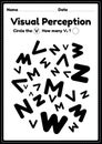 Visual perceptual skills activity of alphabet letters worksheet for preschool and kindergarten kids