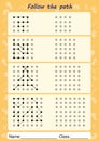 Visual Perceptual Worksheets, follow the path, copy pattern Royalty Free Stock Photo