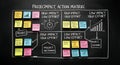 Project Action Matrix Diagram with Sticky Notes Royalty Free Stock Photo