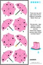 Visual puzzle with top and side views of umbrellas