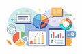 Visual representation of analytics marketing metrics and data analysis tools used in financial decision making Royalty Free Stock Photo