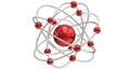 A visual representation of an atom with a nucleus and orbiting electrons Royalty Free Stock Photo