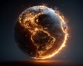 Visual representation of a burning Earth highlighting climate change impact on our planet Royalty Free Stock Photo