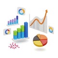 Visual representation of business analytics and performance metrics using various charts and graphs Royalty Free Stock Photo