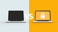 Comparison of Secure and Insecure Websites With Visuals of Computer Screens Highlighting Key Differences Royalty Free Stock Photo